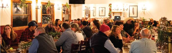 Mia's Brick Oven Pizza & Specialties in Cold Springs, CA. Private Holiday Party Photo at Mias.