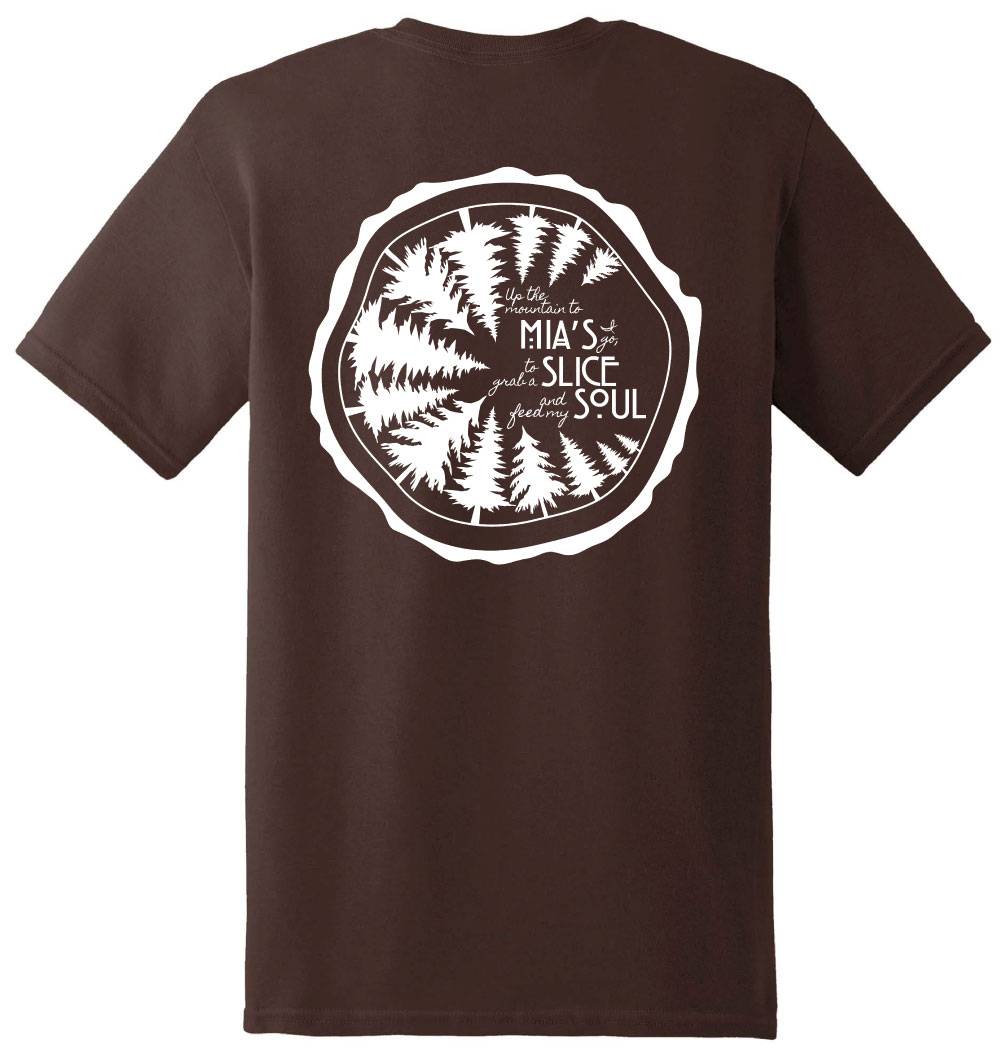 Mia's Pizza Pine Slice - Short Sleeve - Brown Back